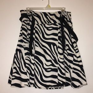 Zebra print skater skirt